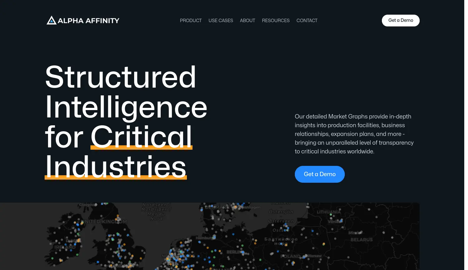 Website-Screenshot von Alpha Affinity