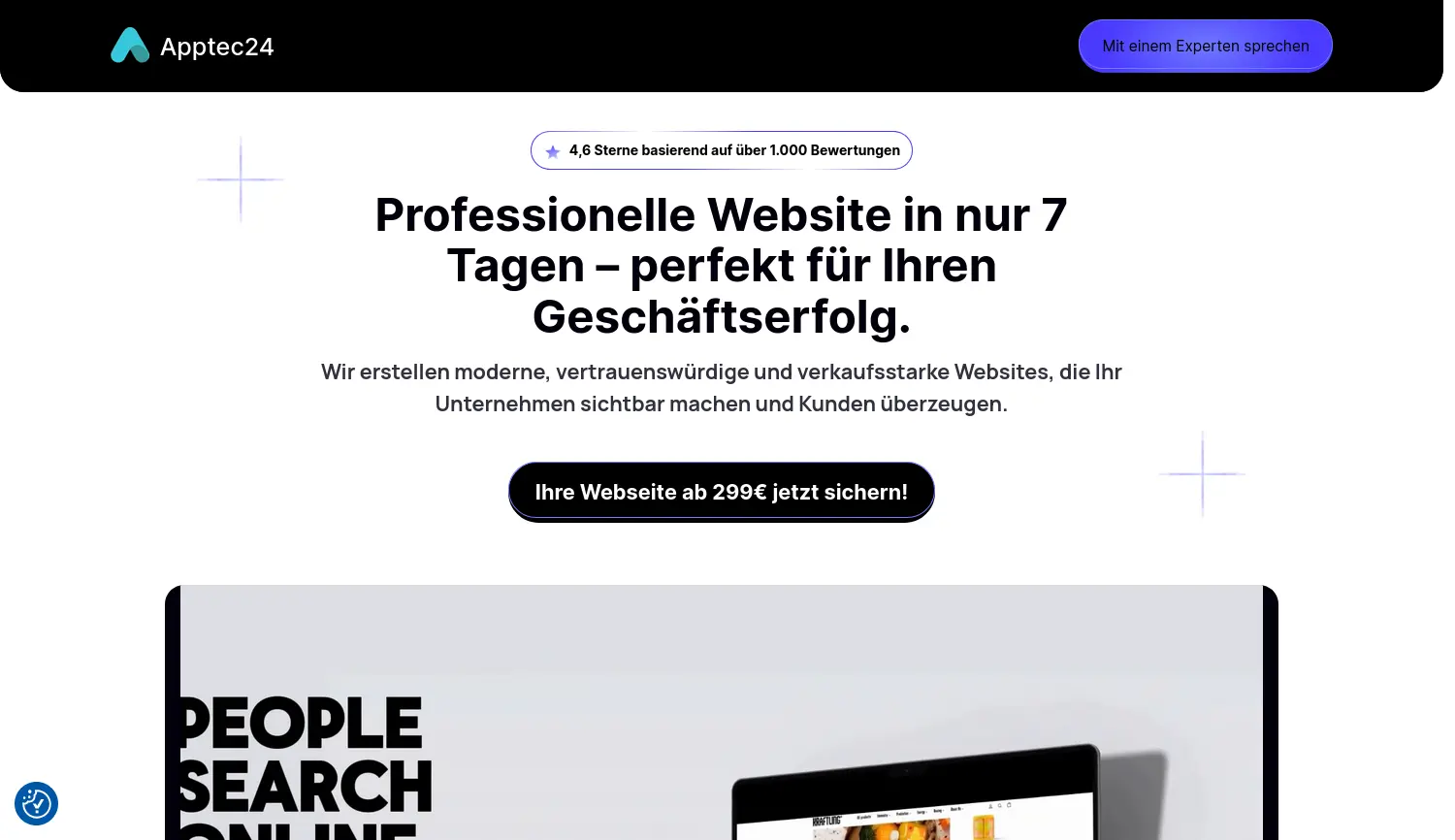 Website-Screenshot von Apptec24