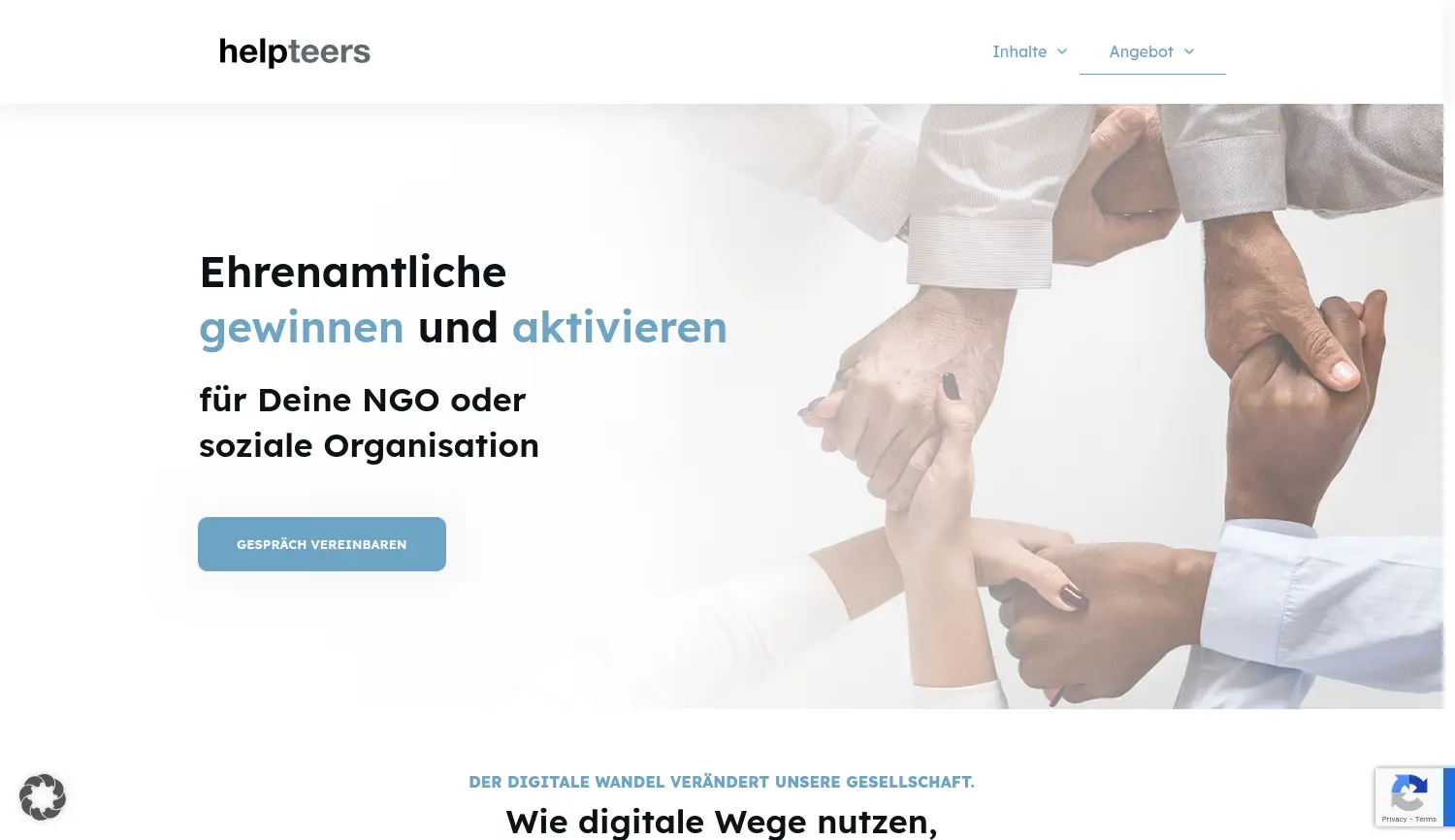 Website-Screenshot von helpteers