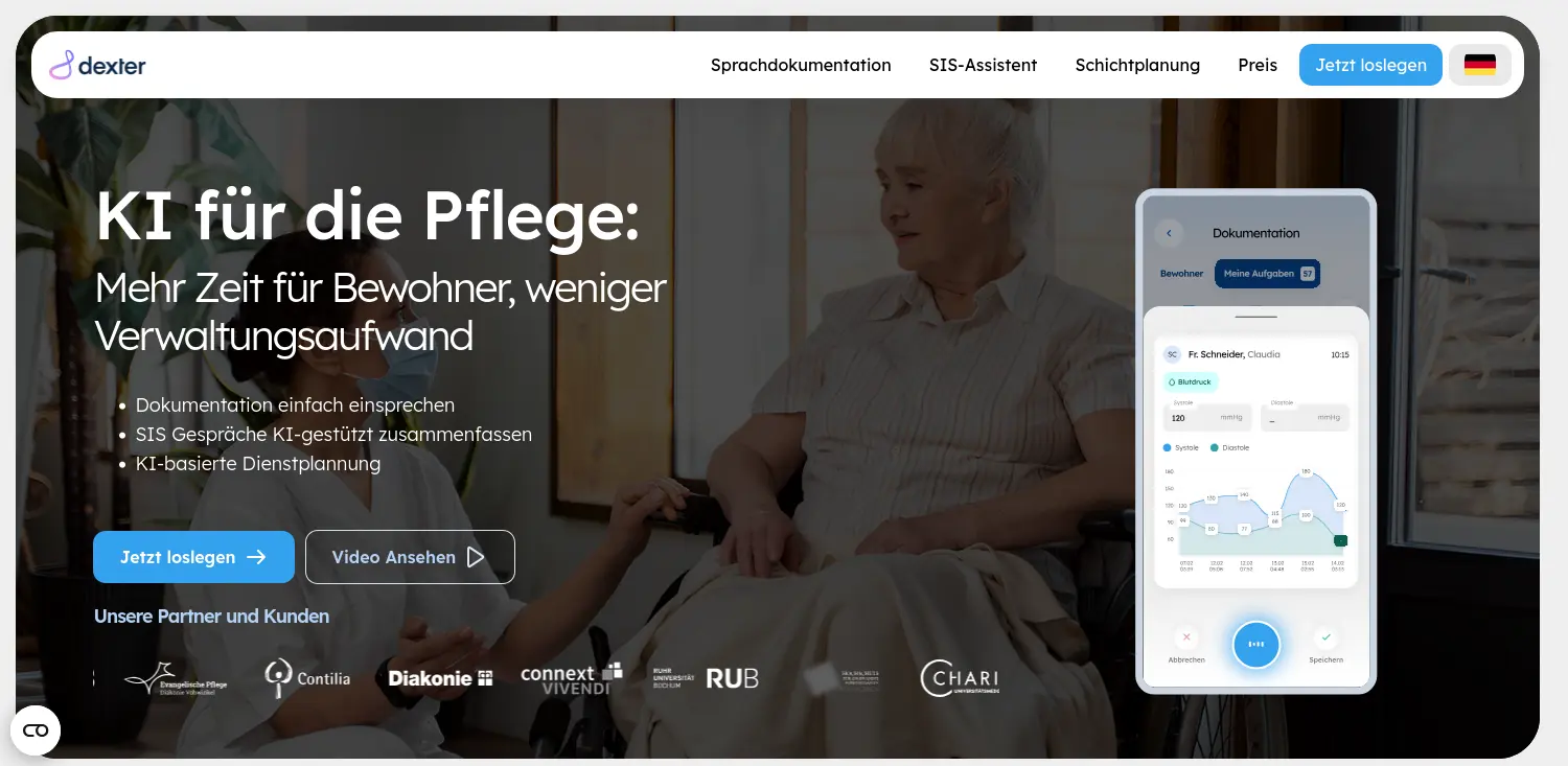 Website-Screenshot von dexter
