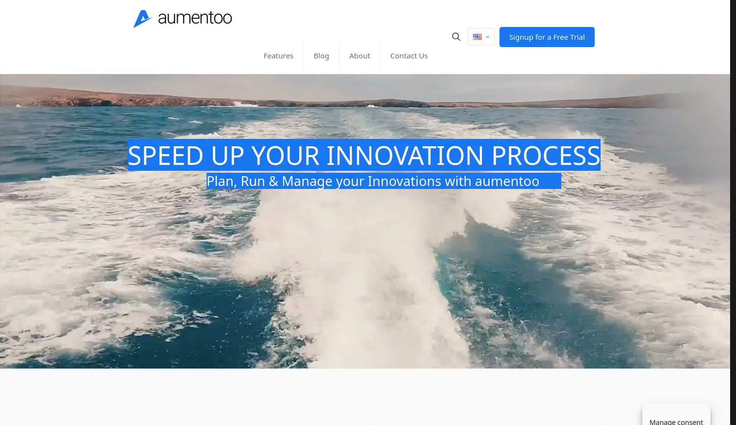 Website-Screenshot von aumentoo