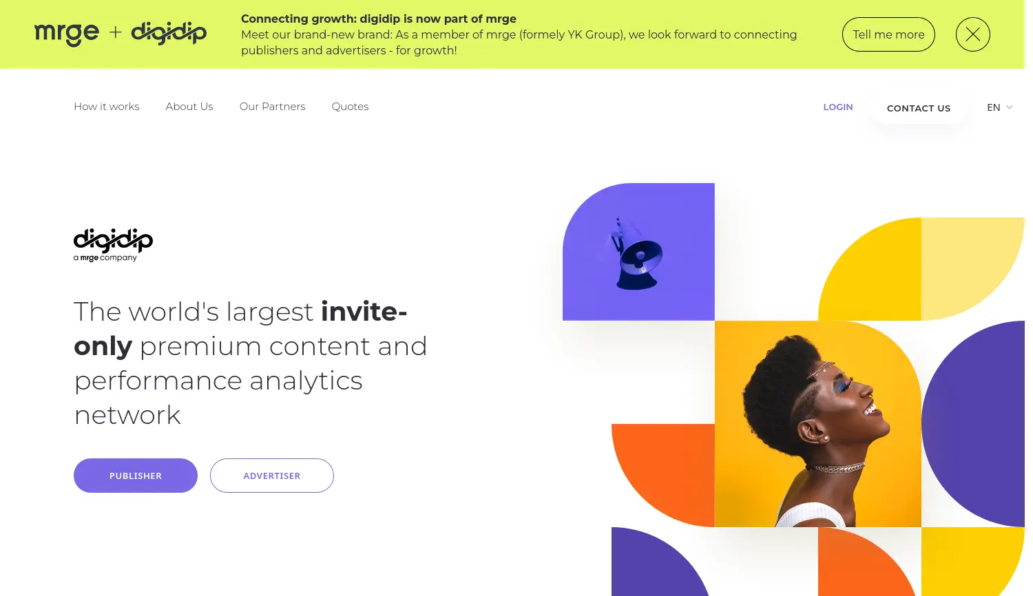 Website-Screenshot von digidip