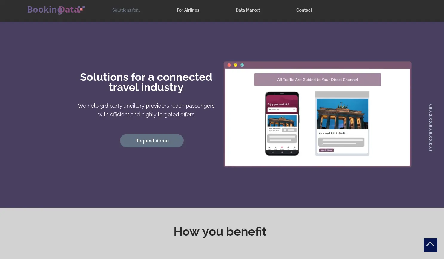 Website-Screenshot von BookingData IO