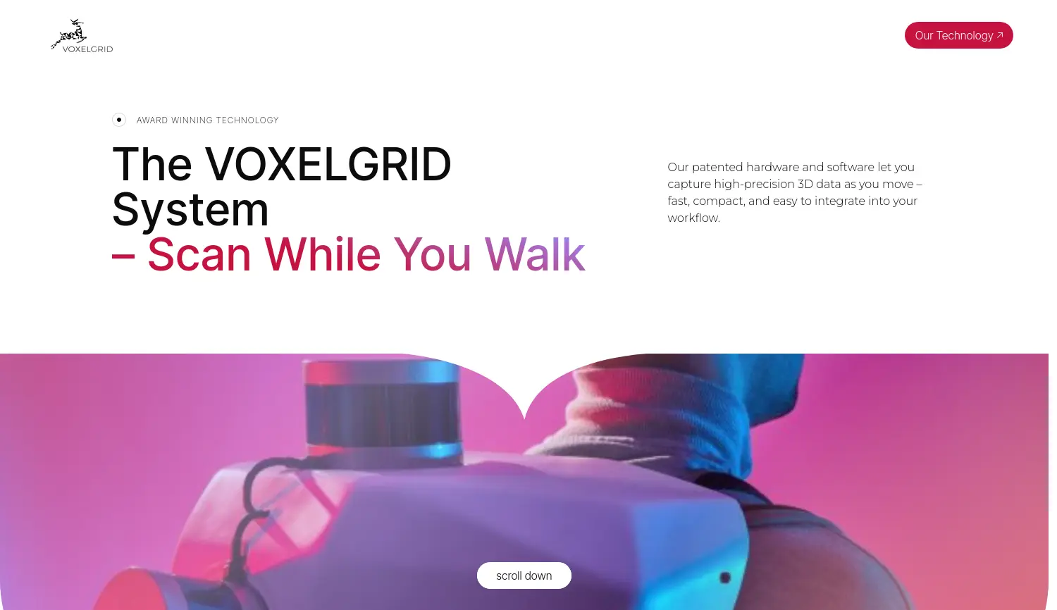 Website-Screenshot von VOXELGRID