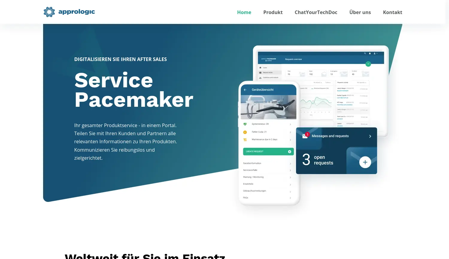 Website-Screenshot von ApproLogic