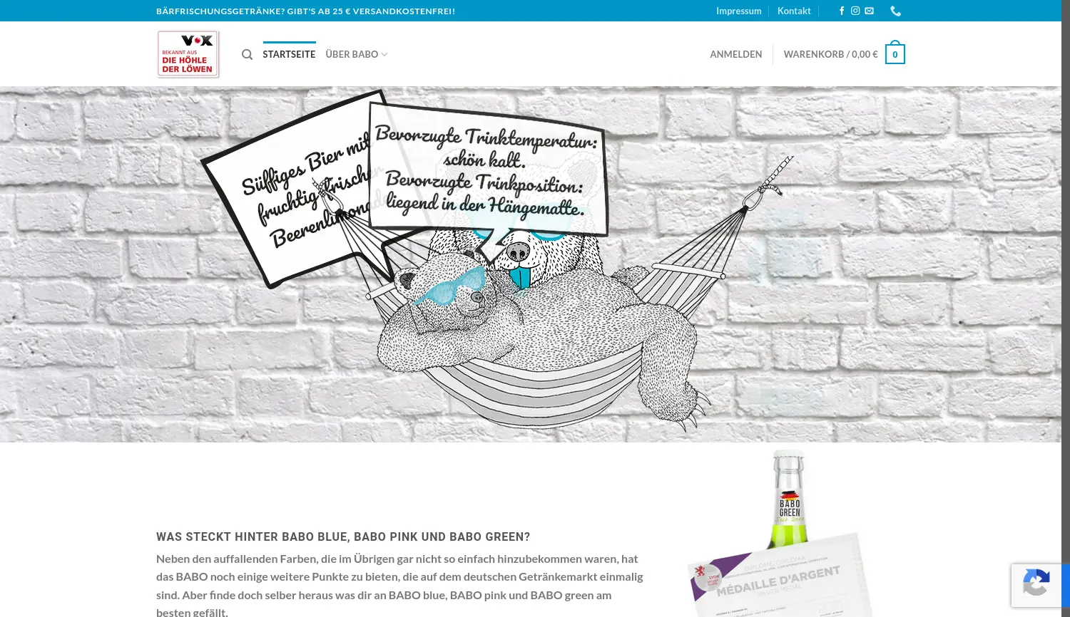 Website-Screenshot von BABO
