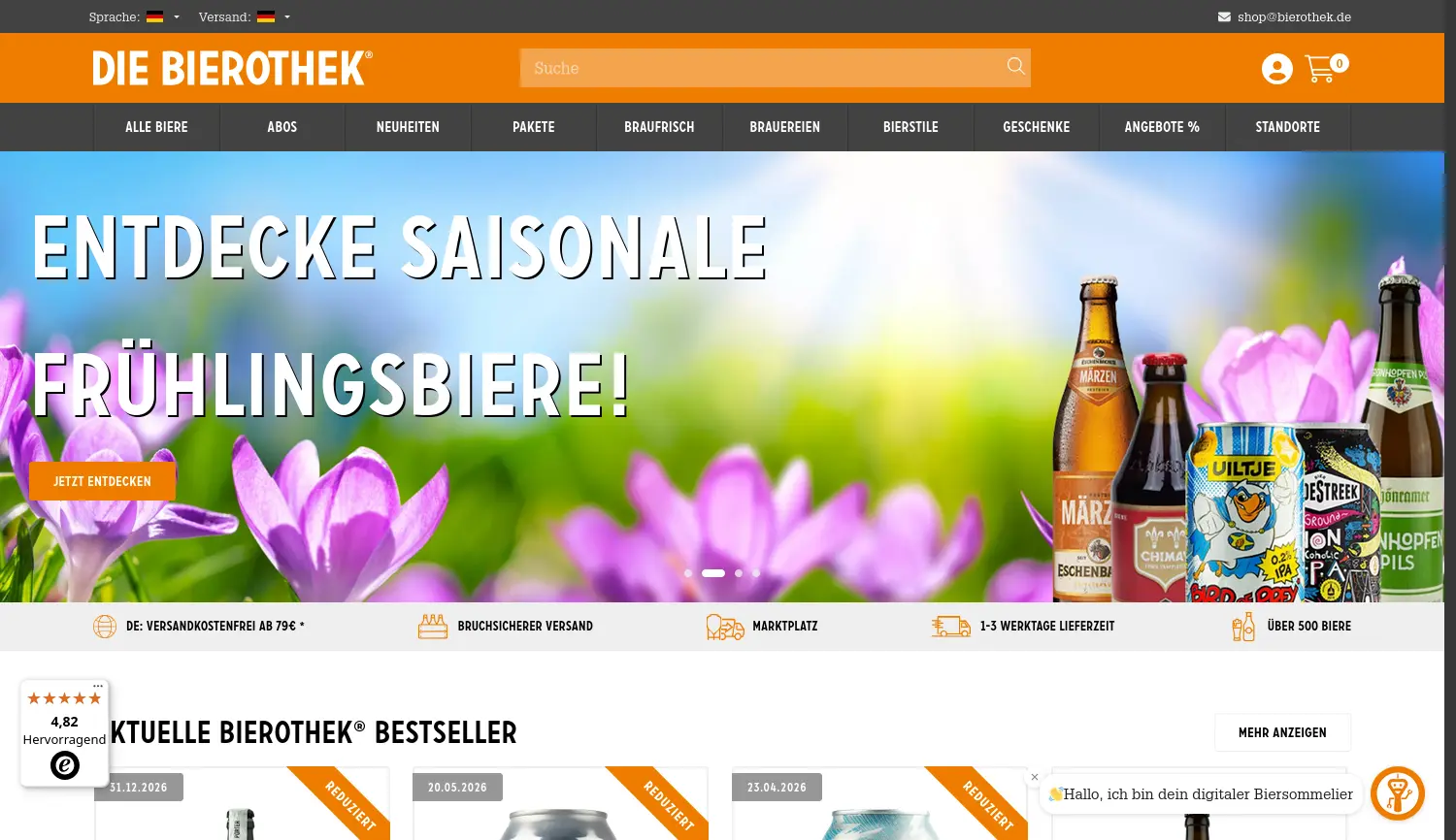 Website-Screenshot von Bierothek