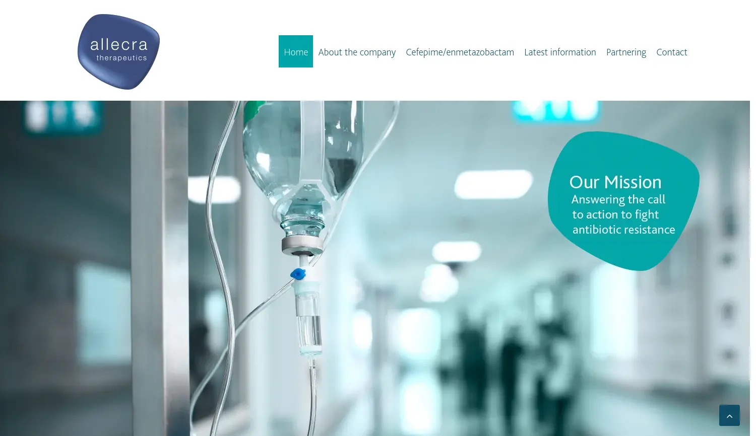 Website-Screenshot von Allecra Therapeutics