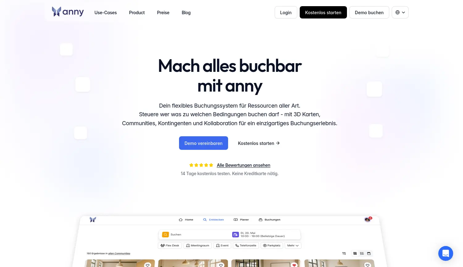 Website-Screenshot von anny