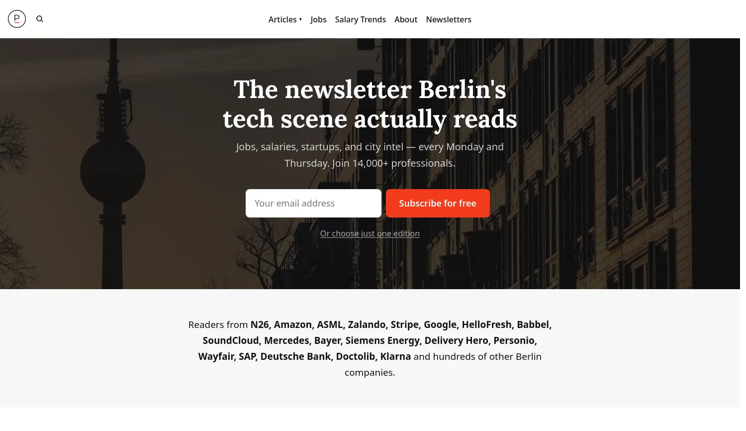 Website-Screenshot von Handpicked for Berlin