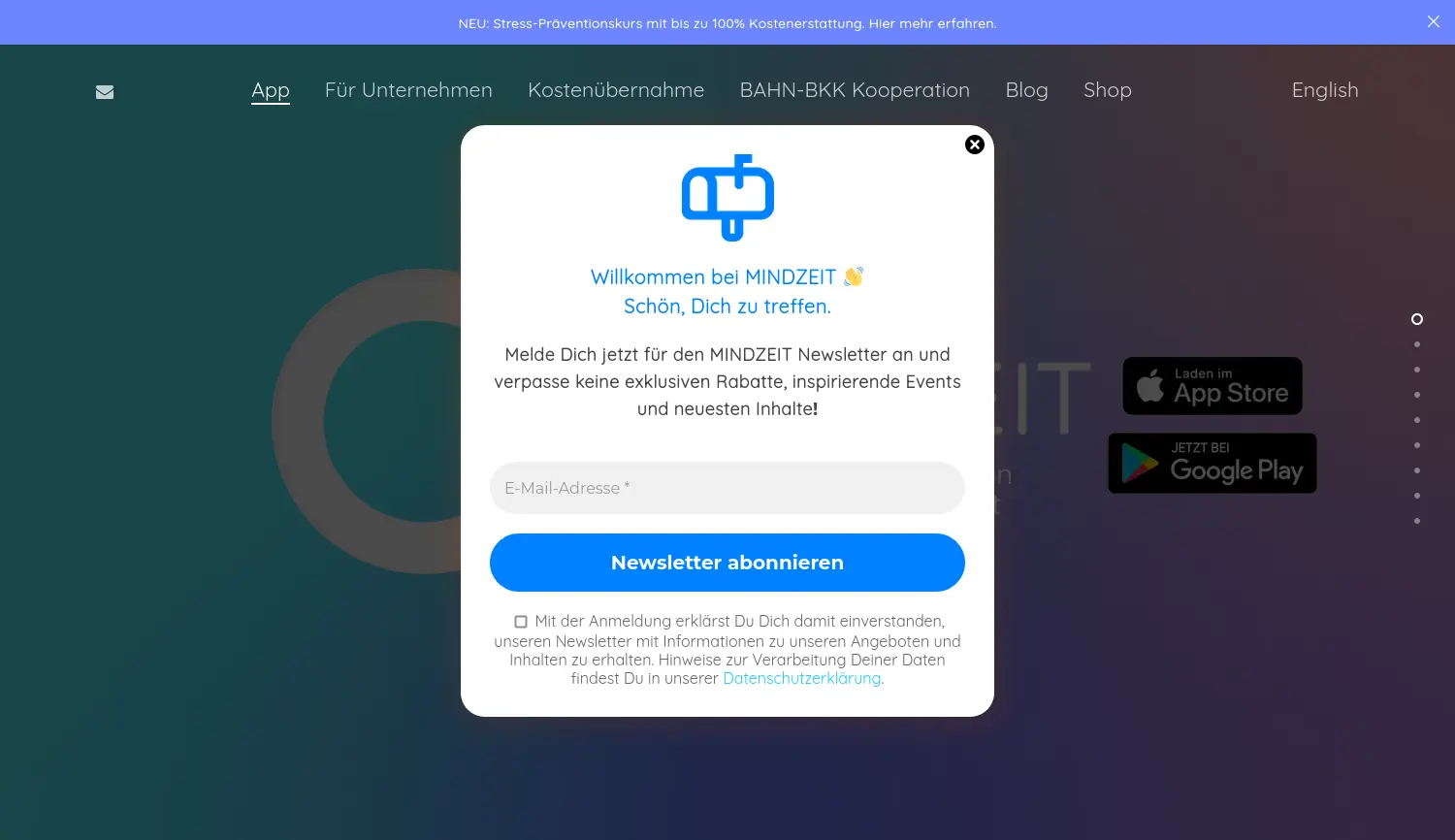 Website-Screenshot von MINDZEIT®