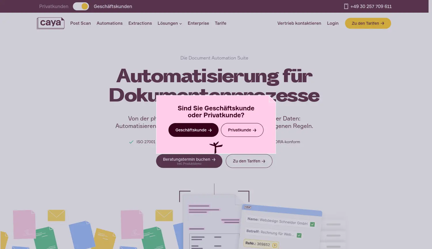Website-Screenshot von CAYA