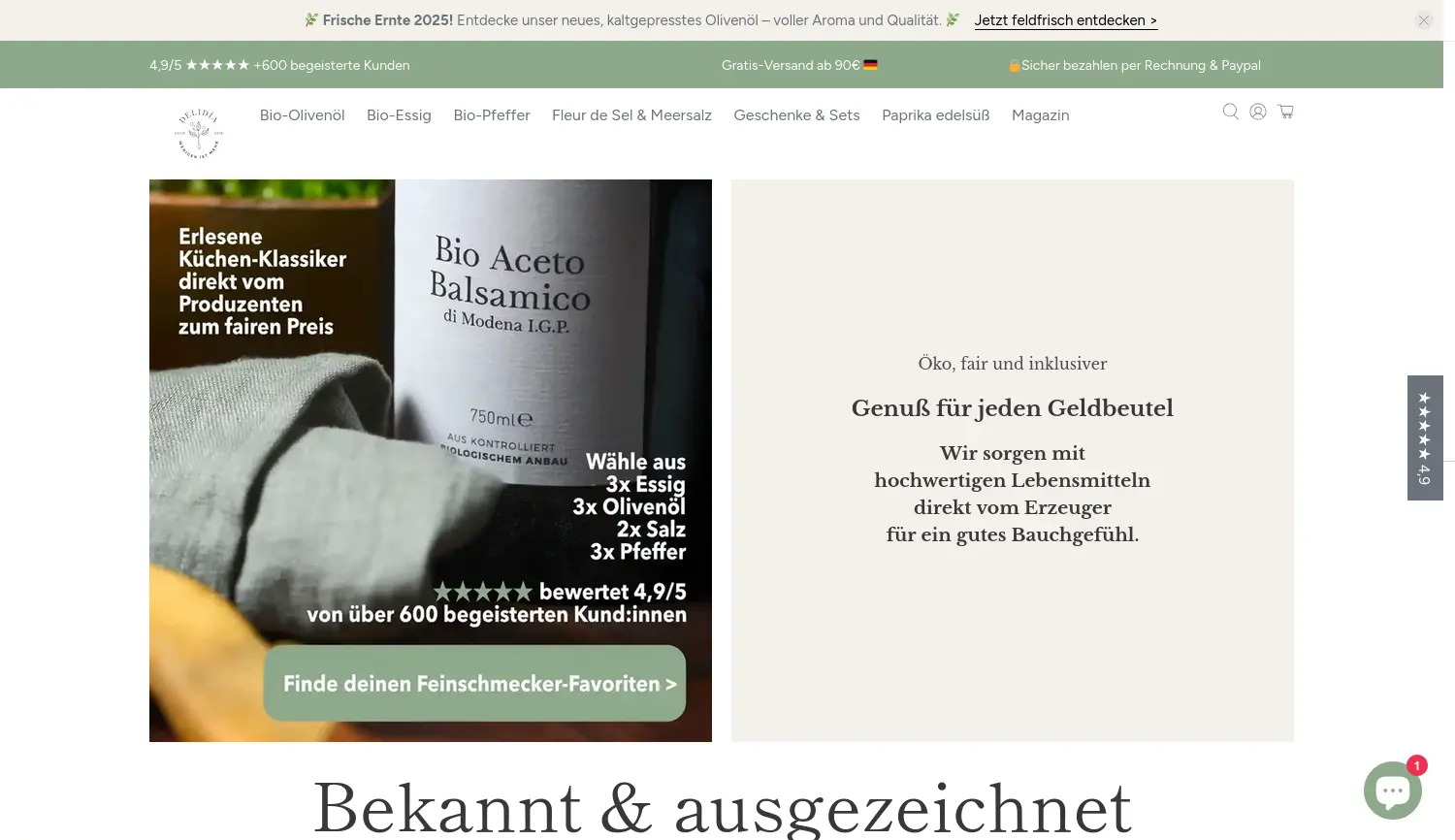Website-Screenshot von Delidia