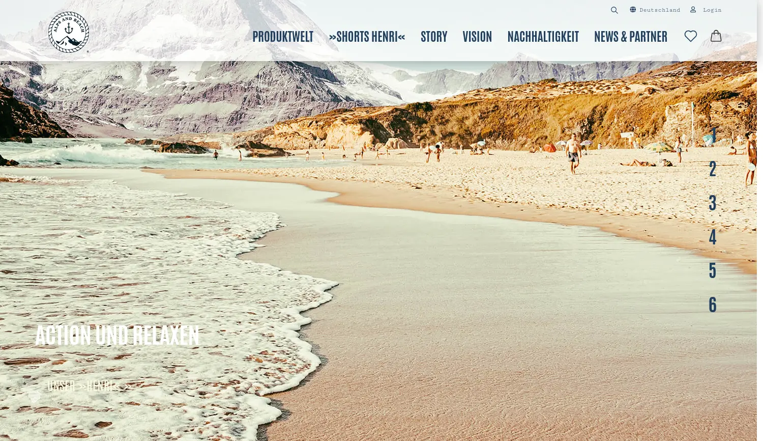 Website-Screenshot von ALPS AND BEACH