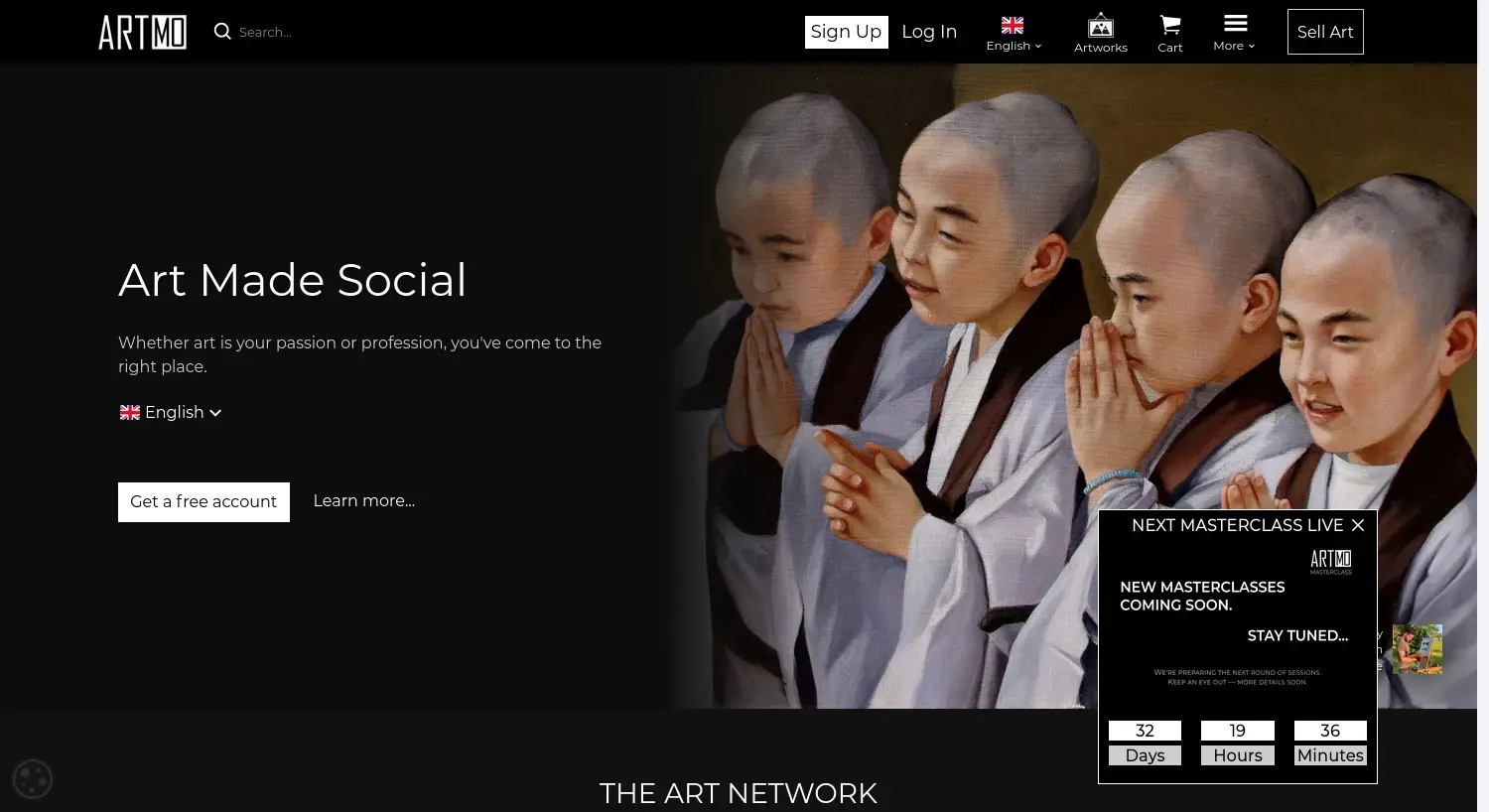 Website-Screenshot von ARTMO