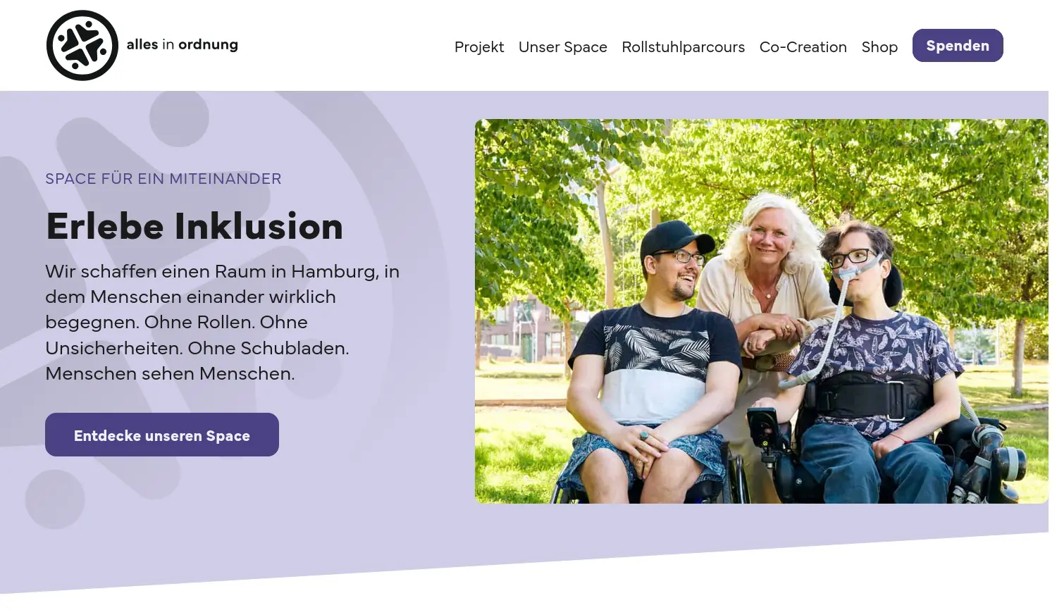 Website-Screenshot von Alles In Ordnung