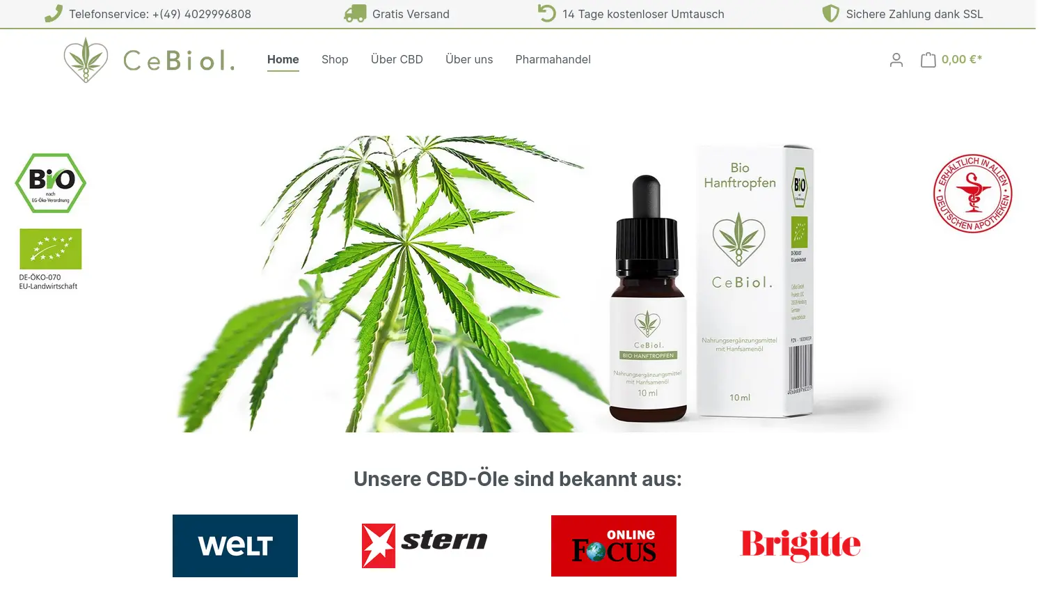 Website-Screenshot von CeBiol