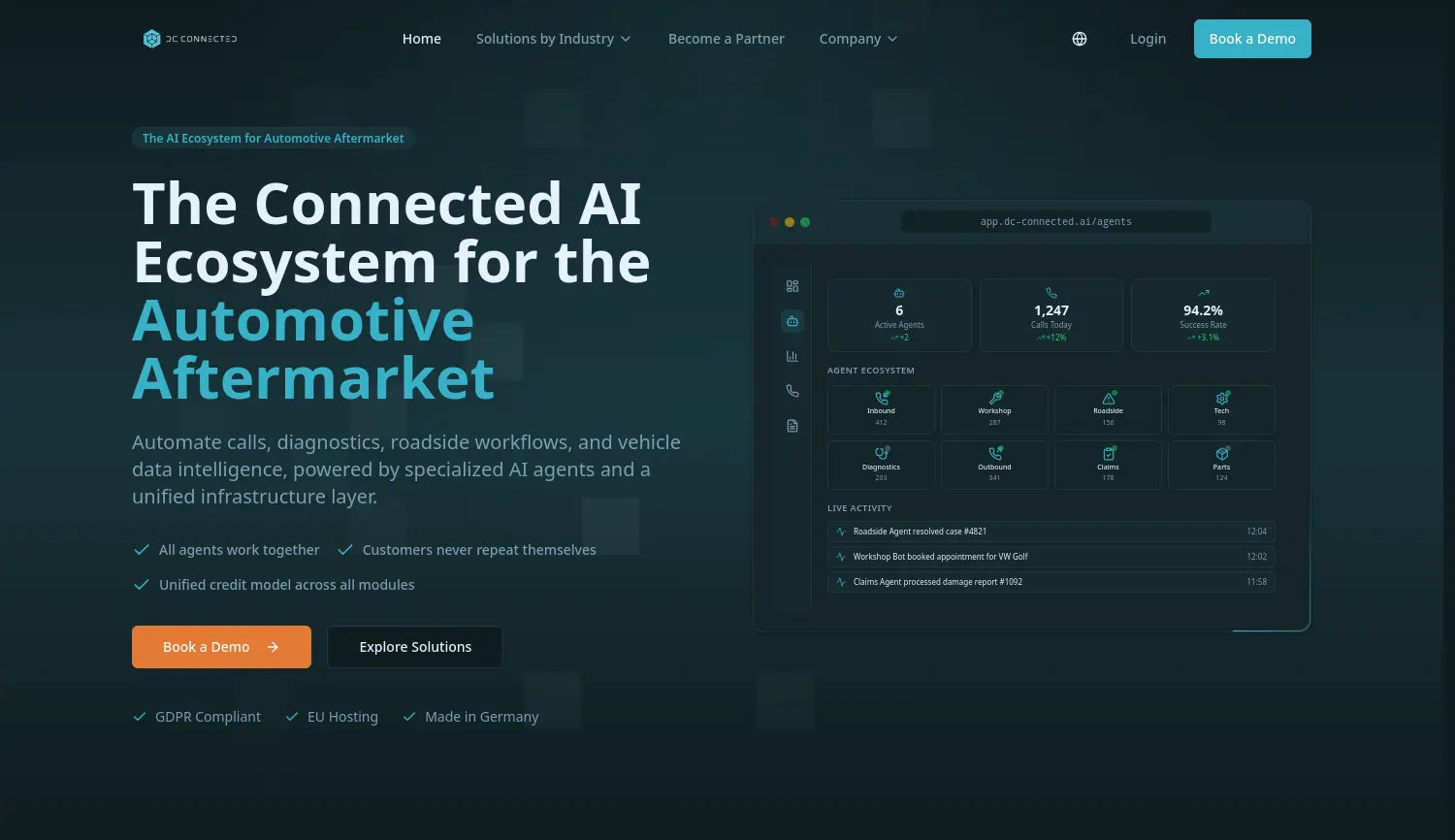 Website-Screenshot von DC Connected