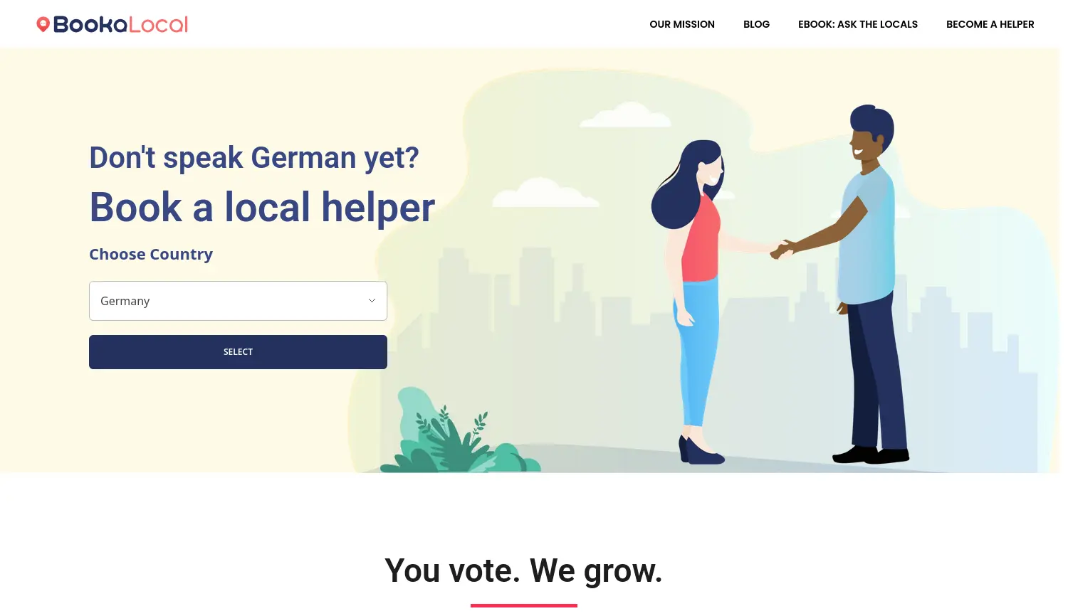 Website-Screenshot von Booka Local