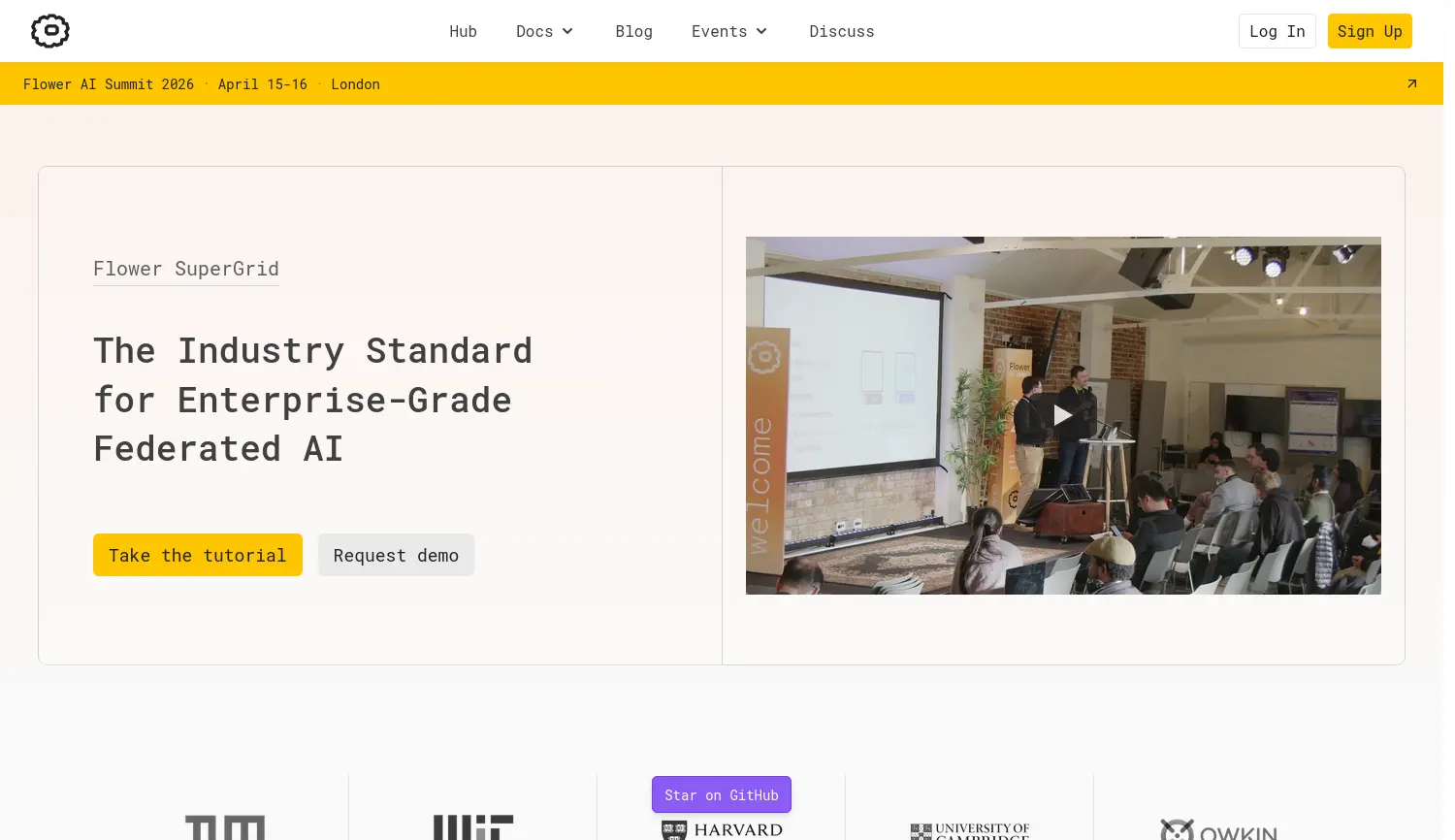 Website-Screenshot von Flower