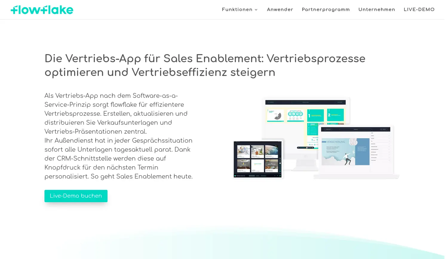 Website-Screenshot von Flowflake
