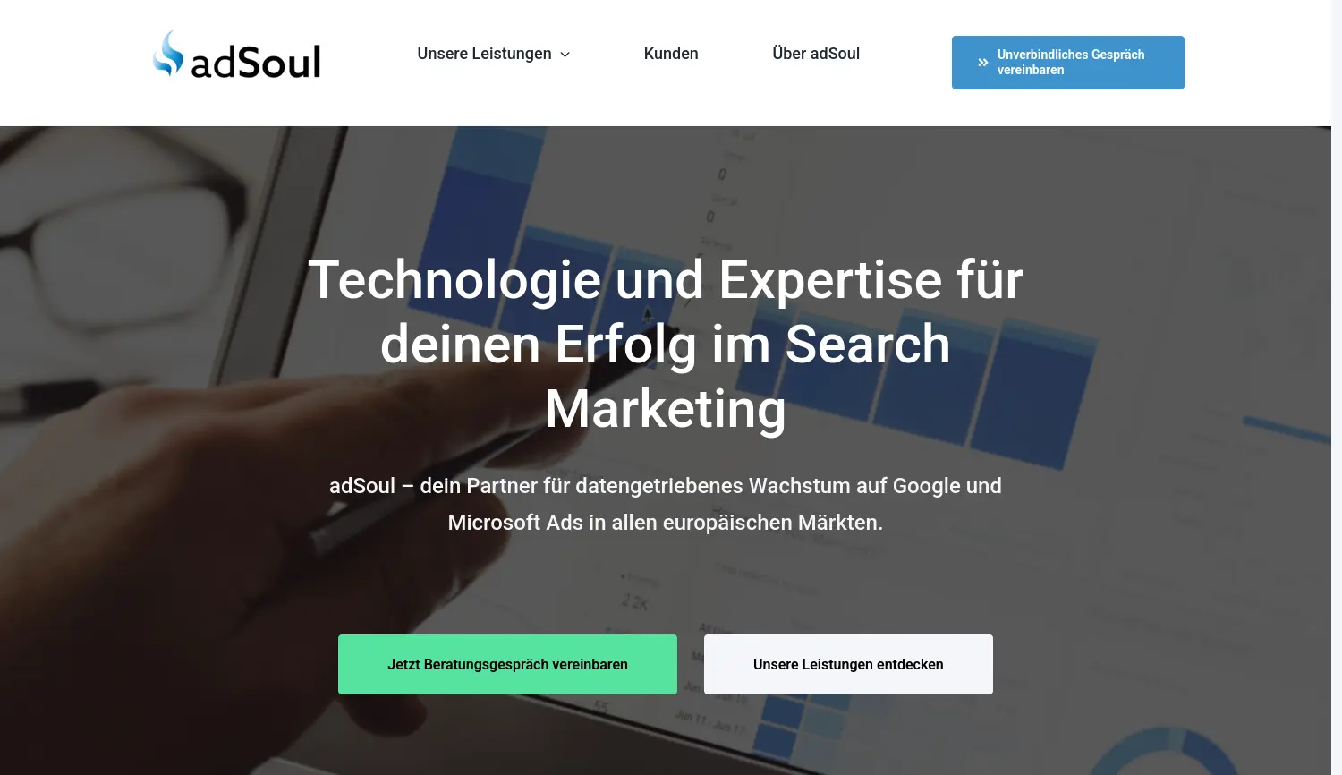 Website-Screenshot von adSoul